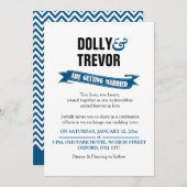 PixDezinesリボンバナー/青 招待状 (正面/裏面)