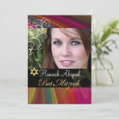 PixDezinesレインボーバルミツワー招待状 招待状 (スタンド正面)