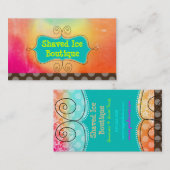 PixDezinesレインボー+チョコレート水玉模様 名刺 (正面/裏面)