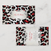 PixDezinesレッドヒョウ/シャンパン 名刺 (正面/裏面)