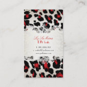 PixDezinesレッドヒョウ/シャンパン 名刺 (裏面)