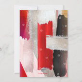 PixDezinesレッドブラックウォーター色バー（ユダヤ教の）バル・ミツバー 招待状 (裏面)