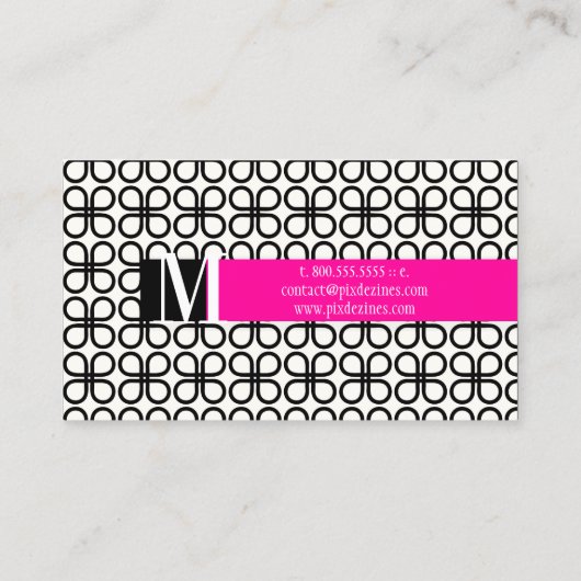 PixDezinesレトロなクローバー/ダイカラーをスナップ… 名刺 (裏面)