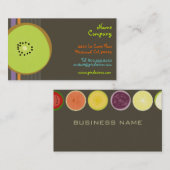 PixDezinesレトロなkiwi/diy背景色 名刺 (正面/裏面)