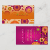 PixDezinesレトロはっきりしたクリスマスオーナメント 名刺 (正面/裏面)