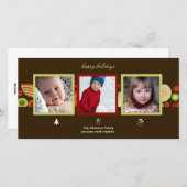 PixDezinesレトロオーナメント、フォトカード シーズンカード (正面/裏面)