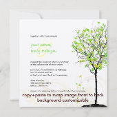 PixDezinesレトロカエデ樹/緑/黄色 招待状 (裏面)