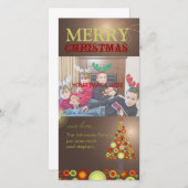 PixDezinesレトロクリスマスオーナメントツリー シーズンカード (正面/裏面)