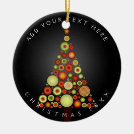 PixDezinesレトロクリスマスオーナメントツリー セラミックオーナメント