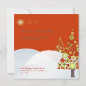 PixDezinesレトロクリスマスオーナメントツリー 招待状 (裏面)