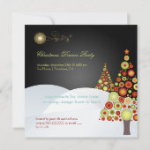 PixDezinesレトロクリスマスオーナメントツリー 招待状 (裏面)