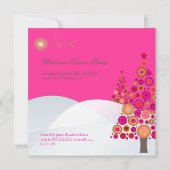 PixDezinesレトロクリスマスオーナメントツリー 招待状 (裏面)