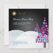 PixDezinesレトロクリスマスオーナメントツリー 招待状 (裏面)