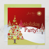 PixDezinesレトロクリスマスオーナメント/DIYフォント 招待状 (正面/裏面)