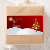 PixDezinesレトロクリスマスツリーオーナメント ラベル (インサイチュ)