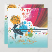 PixDezinesレトロサーファ、宛先イベント 招待状 (正面/裏面)