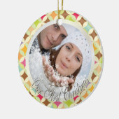 PixDezinesレトロダイヤモンド写真テンプレート セラミックオーナメント (左)