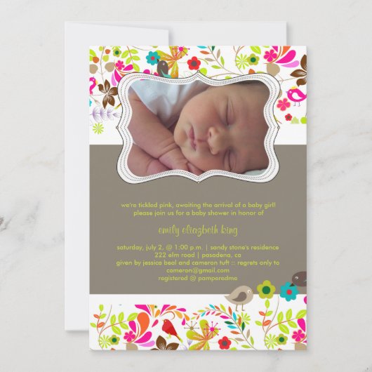 PixDezinesレトロツリー/DIYバックグラウンド+フォント 招待状 (正面)