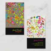 PixDezinesレトロツリー/DIY背景色 名刺 (正面/裏面)