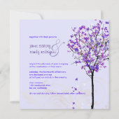 PixDezinesレトロバイオレットカエデ樹 招待状 (裏面)