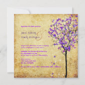 PixDezinesレトロバイオレットメープルツリー 招待状 (裏面)