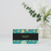 PixDezinesレトロペイズリー、カスタム色 名刺 (スタンド正面)