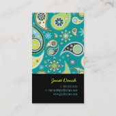 PixDezinesレトロペイズリー、カスタム色 名刺 (裏面)