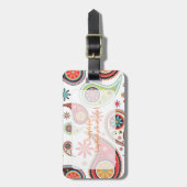 PixDezinesレトロペイズリー/ディジー背景 ラゲッジタグ (正面縦)