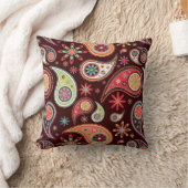 PixDezinesレトロペイズリー/デイリー背景色 クッション (ブランケット)