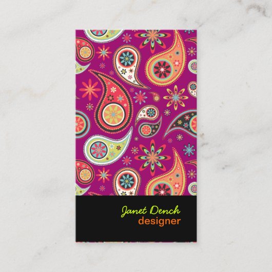 PixDezinesレトロペイズリー 名刺 (正面)