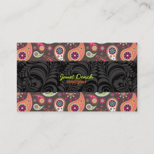 PixDezinesレトロペイズリー 名刺 (正面)