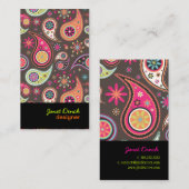 PixDezinesレトロペイズリー 名刺 (正面/裏面)