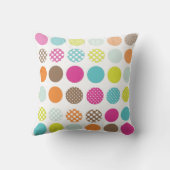 PixDezinesレトロ水玉模様/デイリー背景色 クッション (裏面)