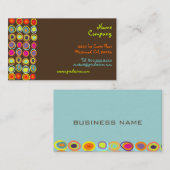 PixDezinesレトロ/オーガニックEggs/DIY背景色 名刺 (正面/裏面)