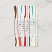 PixDezinesレトロ/ストライプオーガニック 名刺 (裏面)