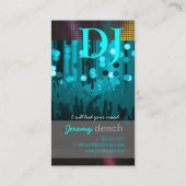 PixDezinesレトロDJ+ダンスホール/アクアブルー 名刺 (裏面)