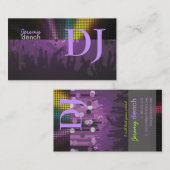 PixDezinesレトロDJ+ダンスホール/パープル 名刺 (正面/裏面)