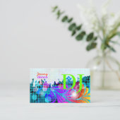 PixDezinesレトロDJ+ディスコ旋回 名刺 (スタンド正面)