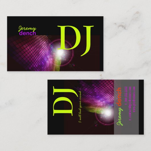 PixDezinesレトロDJ+discoタイル 名刺 (正面/裏面)