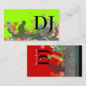 PixDezinesレトロDJ/DIY背景 名刺 (正面/裏面)