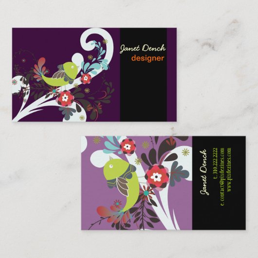 PixDezinesレトロHinks/DIY背景色 名刺 (正面/裏面)