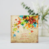 PixDezinesレトロMaple葉ヴィンテージ 招待状 (スタンド正面)