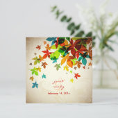 PixDezinesレトロMaple葉/秋イベント 招待状 (スタンド正面)