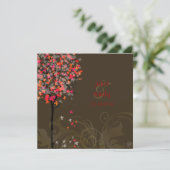 PixDezinesレトロPINK MAPLE TREES/DIY BACKGROUND 招待状 (スタンド正面)