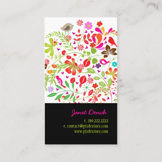 PixDezinesレトロTREE/DIY背景色 名刺 (裏面)