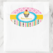 PixDezinesレモンスワールカップケーキ/DIYカラー 楕円形シール (バッグ)