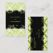 PixDezinesレモンライムオリヴィアダマスク/ディーy背景 名刺 (正面/裏面)