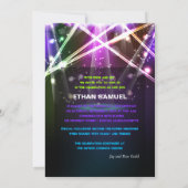 PixDezinesレーザー/ネオンライトバー（ユダヤ教の）バル・ミツバー 招待状 (裏面)