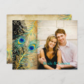 PixDezinesレースピーコック/DIYイベント+背景色 案内ポストカード (正面/裏面)