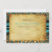 PixDezinesレース+レオパードスポット/ティール（緑がかった色）+ブラック 招待状 (裏面)